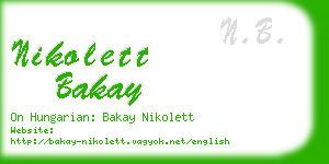 nikolett bakay business card